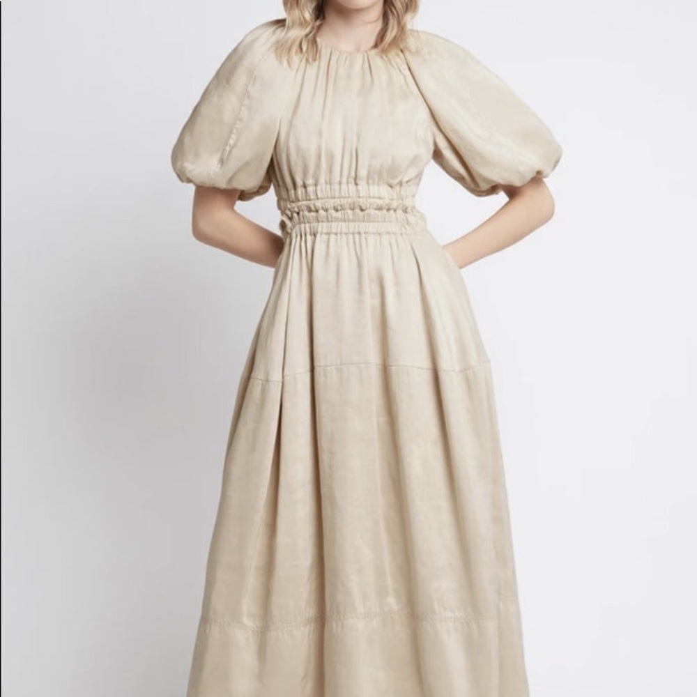 AJE Euphoria Cut Out Dress Stone • Size 8 • RRP $625 - Picture 3 of 16